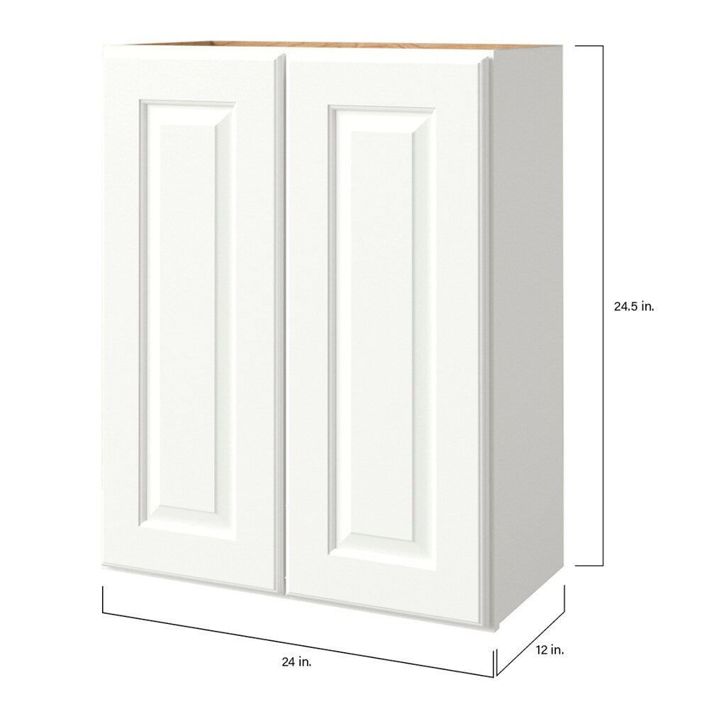 allen + roth Tilson 24-in W x 24.5-in H x 12-in D Linen Wall Fully Assembled Cabinet (Raised Panel Square Door Style)