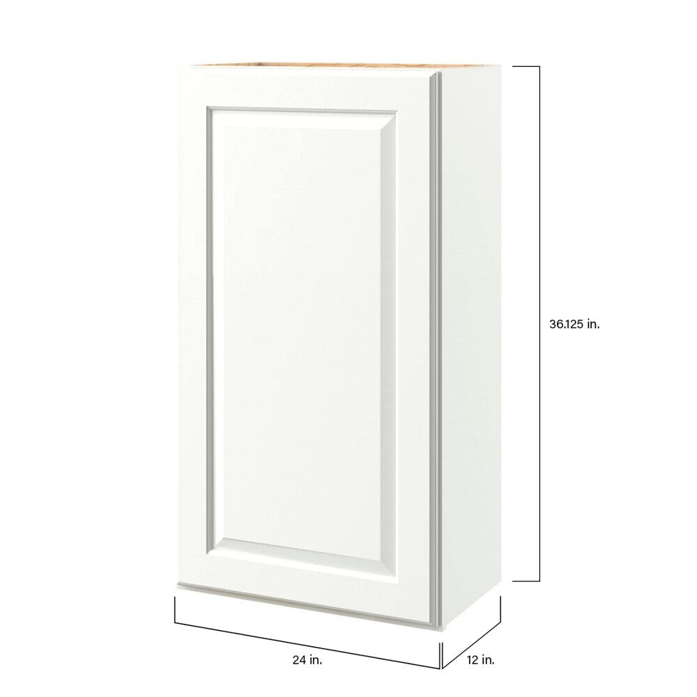 allen + roth Tilson 24-in W x 36.125-in H x 12-in D Linen Wall Fully Assembled Cabinet (Raised Panel Square Door Style)