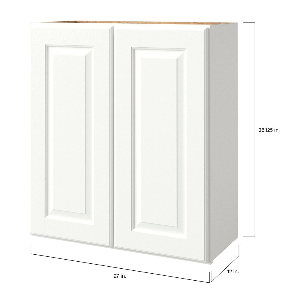 allen + roth Tilson 27-in W x 36.125-in H x 12-in D Linen Wall Fully Assembled Cabinet (Raised Panel Square Door Style)