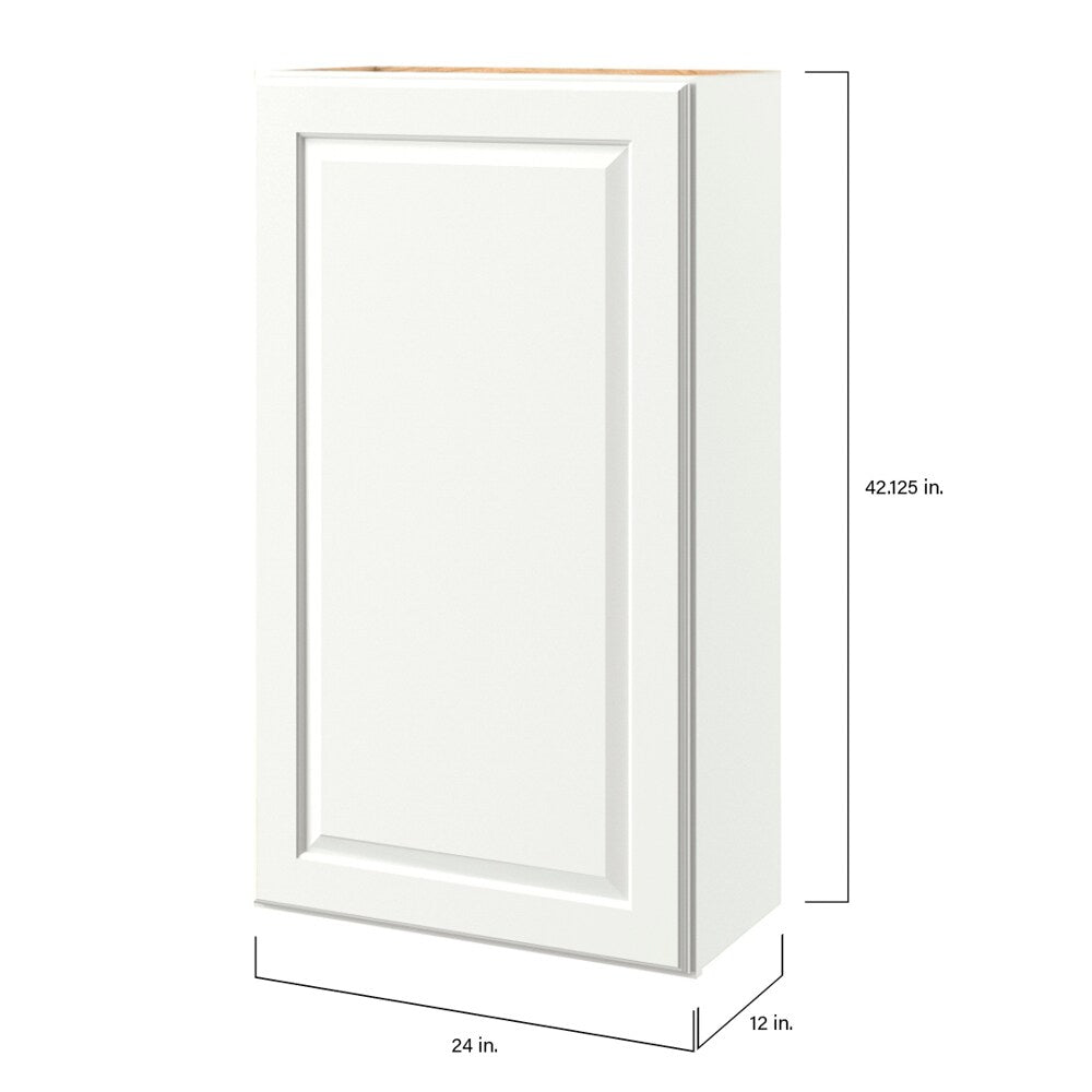 allen + roth Tilson 24-in W x 42.125-in H x 12-in D Linen Wall Fully Assembled Cabinet (Raised Panel Square Door Style)