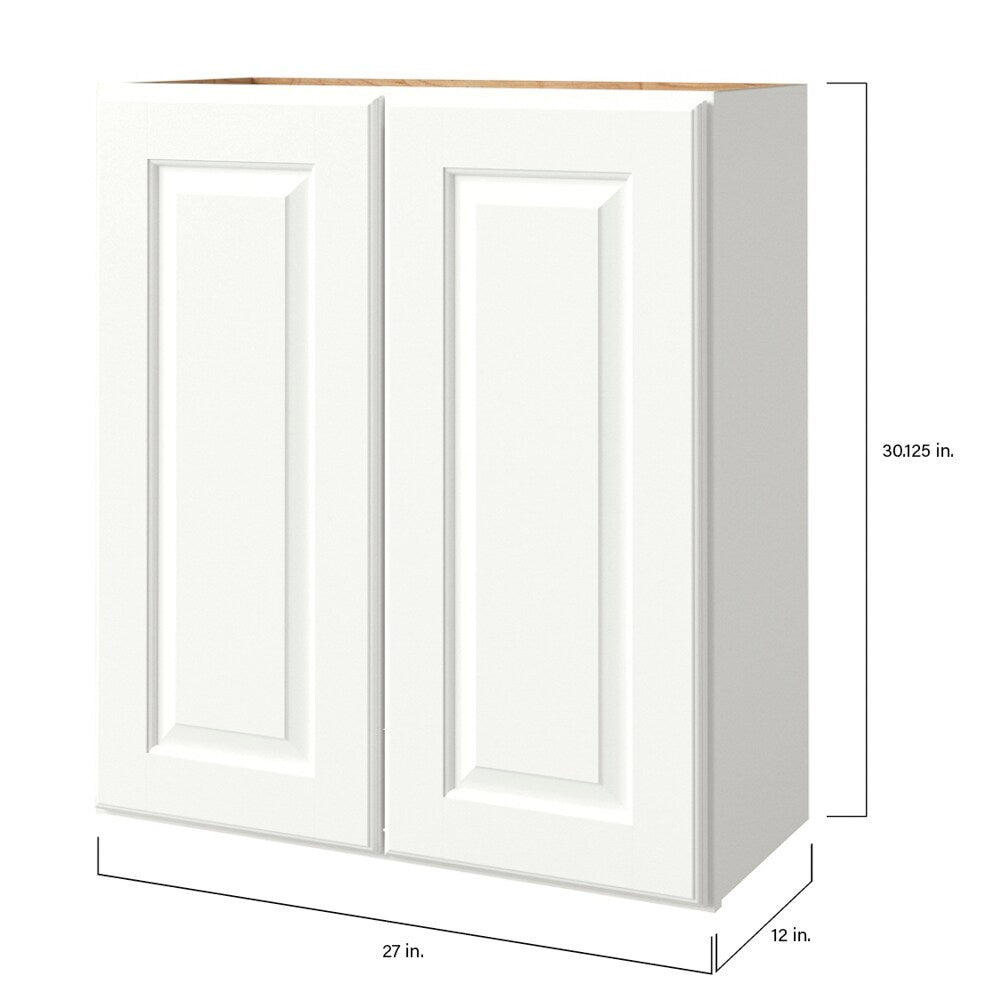 allen + roth Tilson 27-in W x 30.125-in H x 12-in D Linen Wall Fully Assembled Cabinet (Raised Panel Square Door Style)