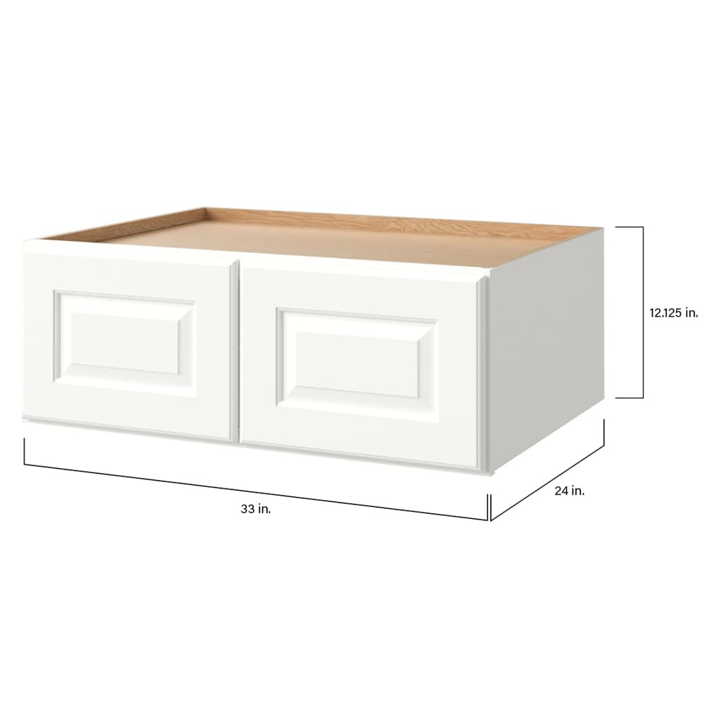 allen + roth Tilson 33-in W x 12.125-in H x 24-in D Linen Wall Fully Assembled Cabinet (Raised Panel Square Door Style)