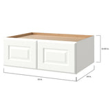 allen + roth Tilson 33-in W x 12.125-in H x 24-in D Linen Wall Fully Assembled Cabinet (Raised Panel Square Door Style)