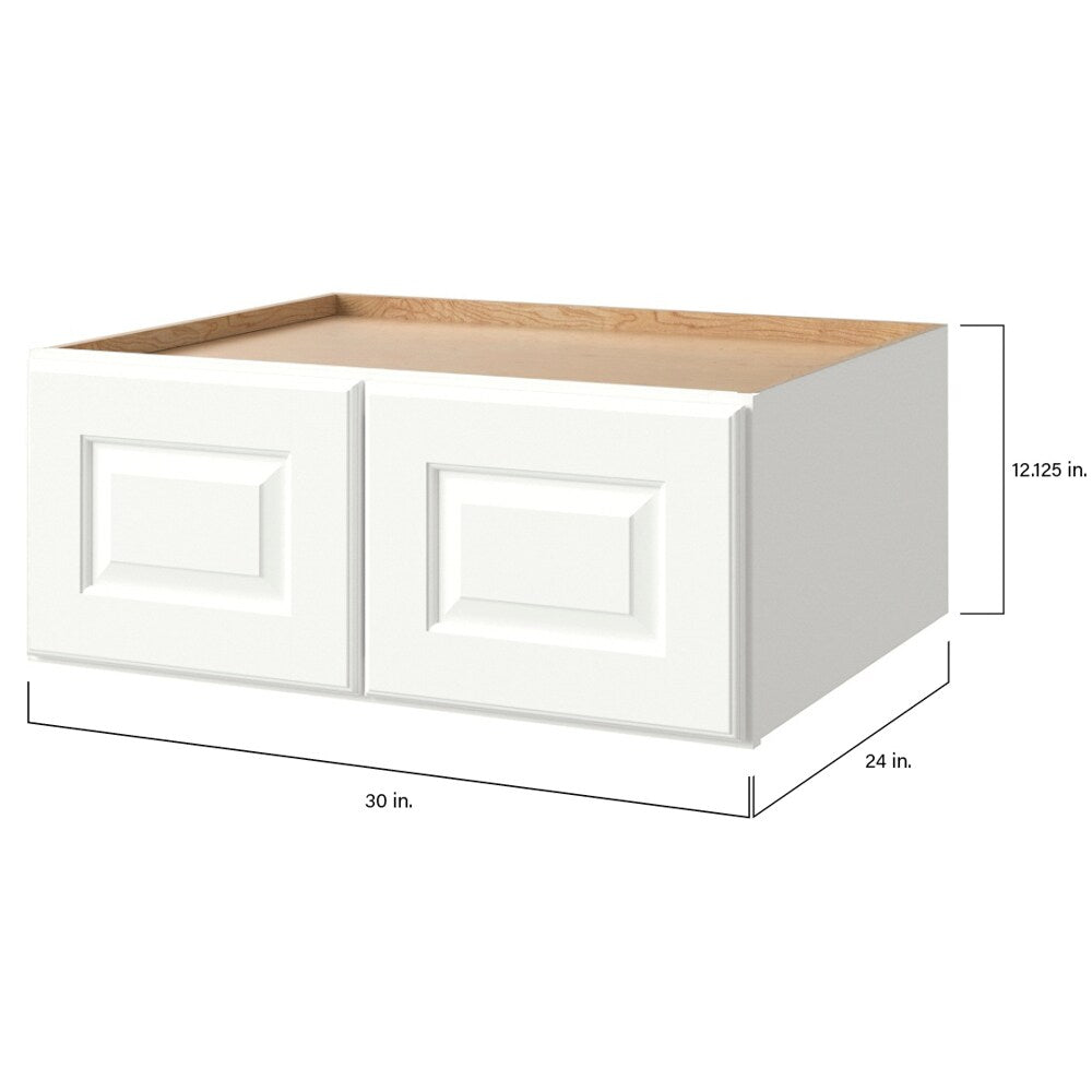 allen + roth Tilson 30-in W x 12.125-in H x 24-in D Linen Wall Fully Assembled Cabinet (Raised Panel Square Door Style)