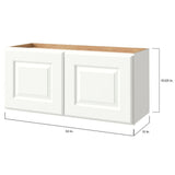 allen + roth Tilson 33-in W x 15.125-in H x 12-in D Linen Wall Fully Assembled Cabinet (Raised Panel Square Door Style)