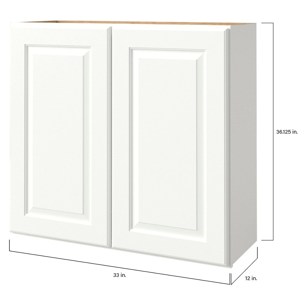 allen + roth Tilson 36-in W x 36.125-in H x 12-in D Linen Wall Fully Assembled Cabinet (Raised Panel Square Door Style)