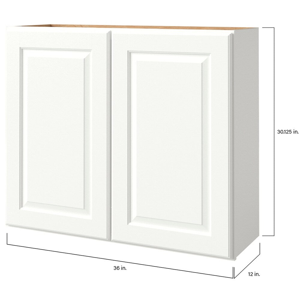 allen + roth Tilson 36-in W x 30.125-in H x 12-in D Linen Wall Fully Assembled Cabinet (Raised Panel Square Door Style)