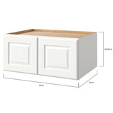 allen + roth Tilson 33-in W x 15.125-in H x 24-in D Linen Wall Fully Assembled Cabinet (Raised Panel Square Door Style)