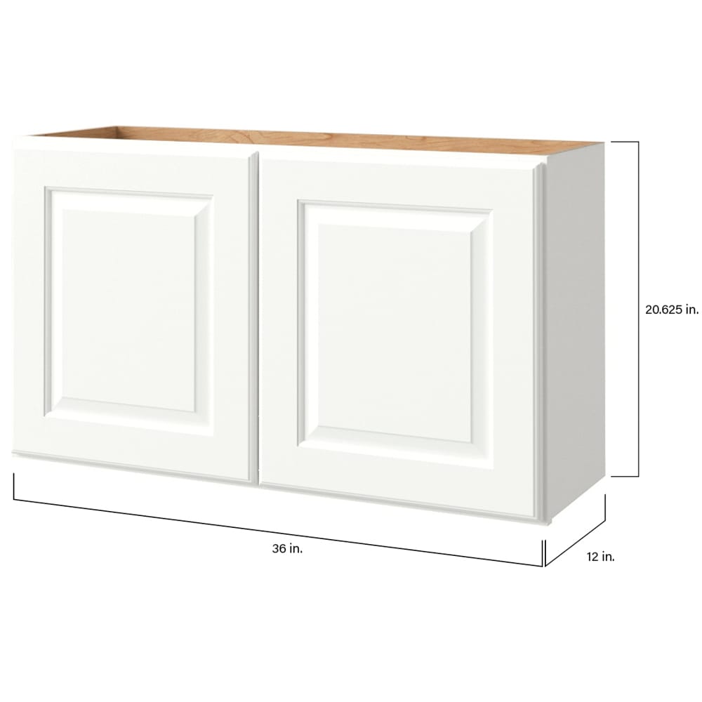 allen + roth Tilson 36-in W x 20.625-in H x 12-in D Linen Wall Fully Assembled Cabinet (Raised Panel Square Door Style)