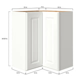 allen + roth Tilson 24-in W x 30.125-in H x 12-in D Linen L-shaped Corner Wall Fully Assembled Cabinet (Raised Panel Square Style)