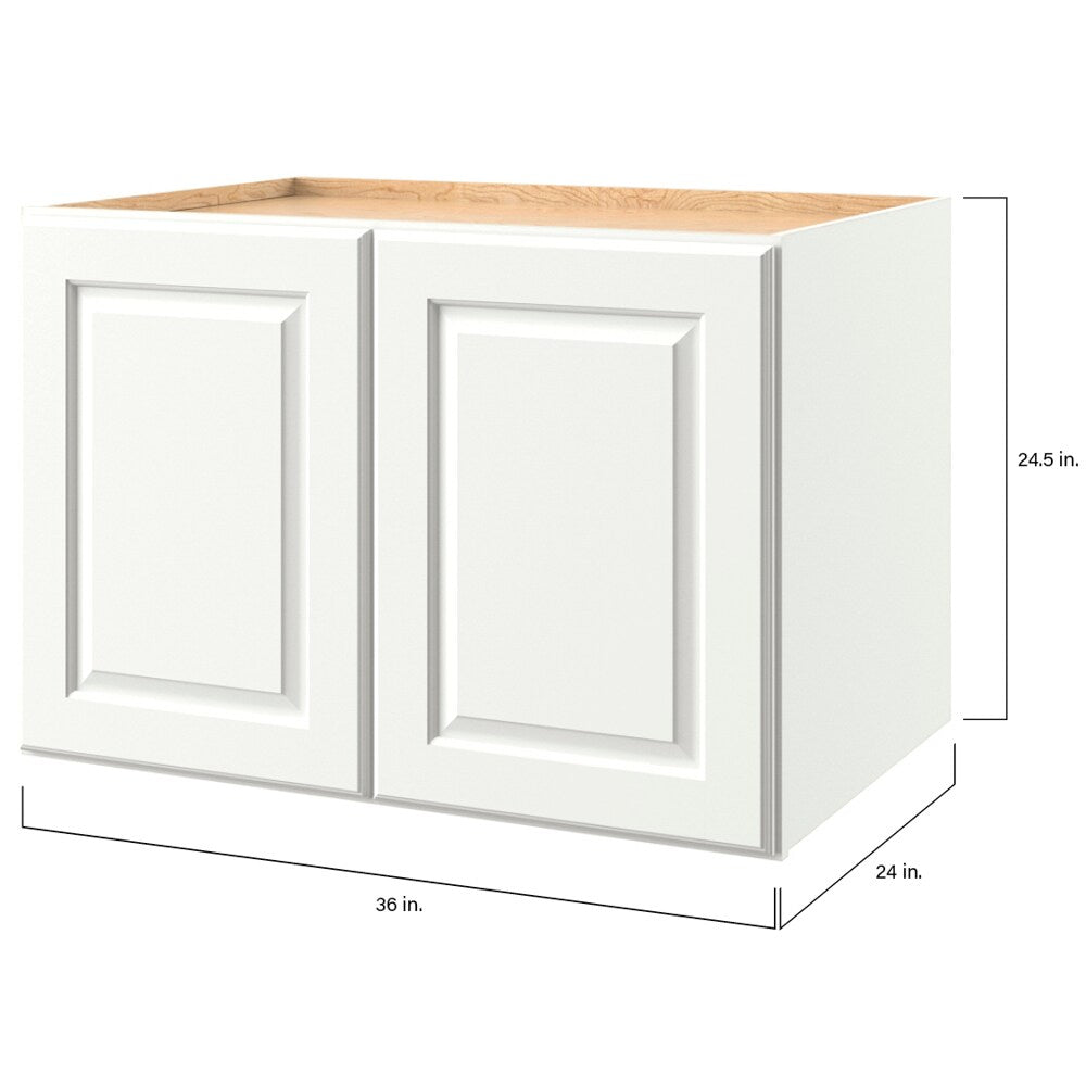 allen + roth Tilson 36-in W x 24.5-in H x 12-in D Linen Wall Fully Assembled Cabinet (Raised Panel Square Door Style)