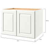 allen + roth Tilson 36-in W x 24.5-in H x 12-in D Linen Wall Fully Assembled Cabinet (Raised Panel Square Door Style)