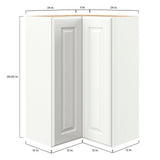 allen + roth Tilson 27-in W x 39.125-in H x 12-in D Linen Diagonal Corner Wall Fully Assembled Cabinet (Raised Panel Square Style)