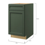 allen + roth Heathrow 18-in W x 34.5-in H x 24-in D Sage 1-Drawer Base Fully Assembled Cabinet (Recessed Panel Mitered Style)
