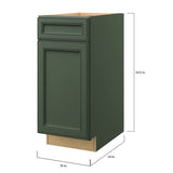 allen + roth Heathrow 15-in W x 34.5-in H x 24-in D Sage 1-Drawer Base Fully Assembled Cabinet (Recessed Panel Mitered Style)