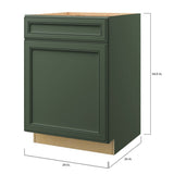 allen + roth Heathrow 24-in W x 34.5-in H x 24-in D Sage 1-Drawer Base Fully Assembled Cabinet (Recessed Panel Square Style)