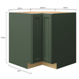 allen + roth Heathrow 33-in W x 34.5-in H x 24-in D Sage L-shaped Corner Base Fully Assembled Cabinet (Recessed Panel Mitered Style)