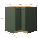 allen + roth Heathrow 33-in W x 34.5-in H x 24-in D Sage Lazy Susan Corner Base Fully Assembled Cabinet (Recessed Panel Mitered Style)