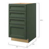 allen + roth Heathrow 18-in W x 34.5-in H x 24-in D Sage 4-Drawer Base Fully Assembled Cabinet (Recessed Panel Style)