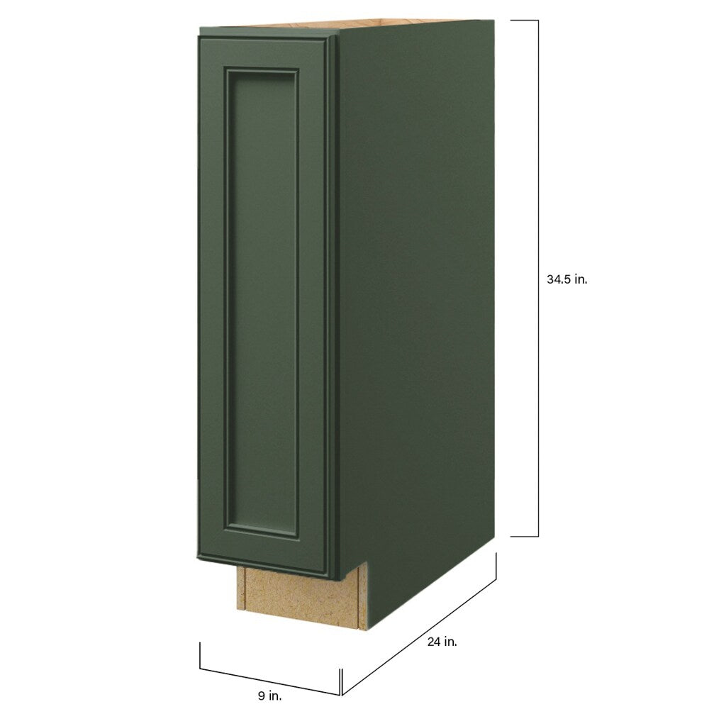 allen + roth Heathrow 9-in W x 34.5-in H x 24-in D Sage Base Fully Assembled Cabinet (Recessed Panel Mitered Door Style)