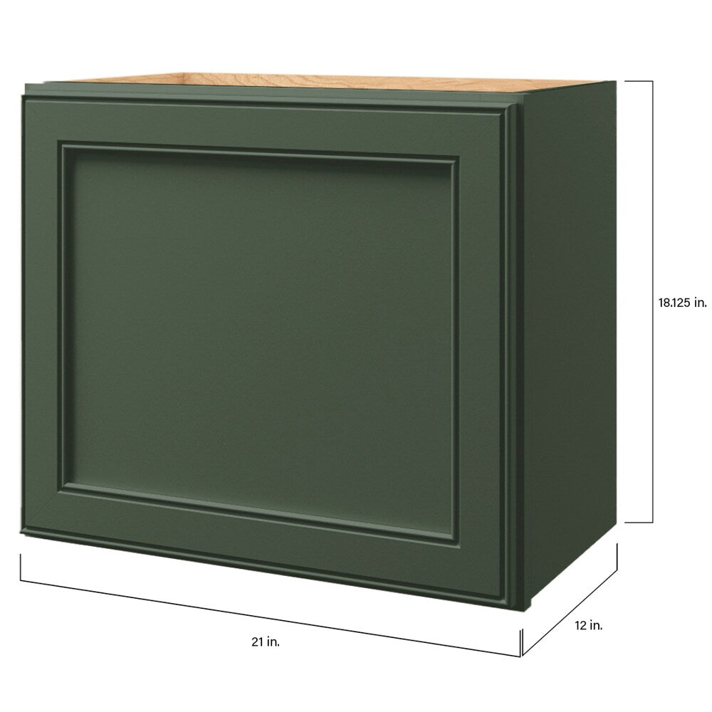 allen + roth Heathrow 21-in W x 18.125-in H x 12-in D Sage Wall Fully Assembled Cabinet (Recessed Panel Square Door Style)