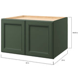 allen + roth Heathrow 30-in W x 18.125-in H x 24-in D Sage Wall Fully Assembled Cabinet (Recessed Panel Mitered Door Style)
