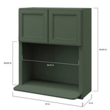allen + roth Heathrow 30-in W x 36.125-in H x 12-in D Sage Microwave Wall Fully Assembled Cabinet (Recessed Panel Mitered Style)