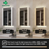 Forclover 20-in x 30-in Lighted LED Fog Free Surface Mount Aluminum Mirrored Soft Close Medicine Cabinet with Outlet