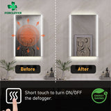 Forclover 20-in x 30-in Lighted LED Fog Free Surface Mount Aluminum Mirrored Soft Close Medicine Cabinet with Outlet