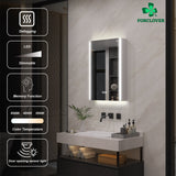 Forclover 20-in x 30-in Lighted LED Fog Free Surface Mount Aluminum Mirrored Soft Close Medicine Cabinet with Outlet