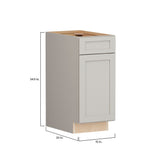 Shenandoah PRO Express Breckenridge 15-in W x 34.5-in H x 24-in D Stone Full Overlay 1-Drawer Base Fully Assembled Plywood Cabinet (Recessed Panel Shaker Style)