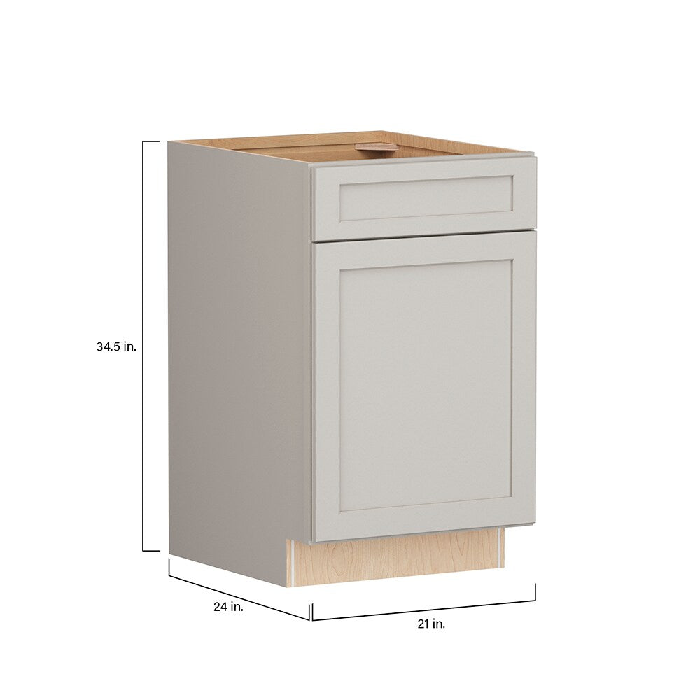 Shenandoah PRO Express Breckenridge 21-in W x 34.5-in H x 24-in D Stone Full Overlay 1-Drawer Base Fully Assembled Plywood Cabinet (Recessed Panel Shaker Style)