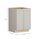 Shenandoah PRO Express Breckenridge 24-in W x 34.5-in H x 24-in D Stone Full Overlay Base Fully Assembled Plywood Cabinet (Recessed Panel Shaker Door Style)