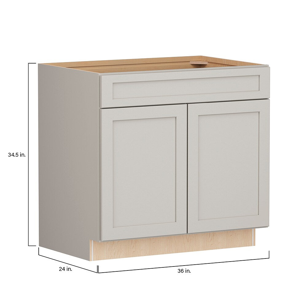 Shenandoah PRO Express Breckenridge 36-in W x 34.5-in H x 24-in D Stone Full Overlay 1-Drawer Base Fully Assembled Plywood Cabinet (Recessed Panel Shaker Style)