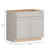 Shenandoah PRO Express Breckenridge 36-in W x 34.5-in H x 24-in D Stone Full Overlay 1-Drawer Base Fully Assembled Plywood Cabinet (Recessed Panel Shaker Style)