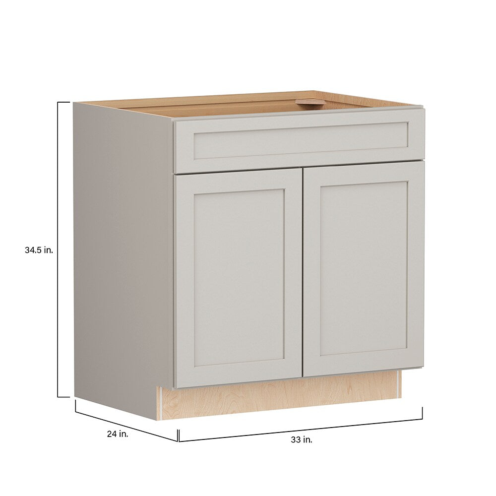 Shenandoah PRO Express Breckenridge 33-in W x 34.5-in H x 24-in D Stone Full Overlay 1-Drawer Base Fully Assembled Plywood Cabinet (Recessed Panel Shaker Style)