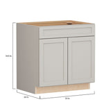 Shenandoah PRO Express Breckenridge 33-in W x 34.5-in H x 24-in D Stone Full Overlay 1-Drawer Base Fully Assembled Plywood Cabinet (Recessed Panel Shaker Style)