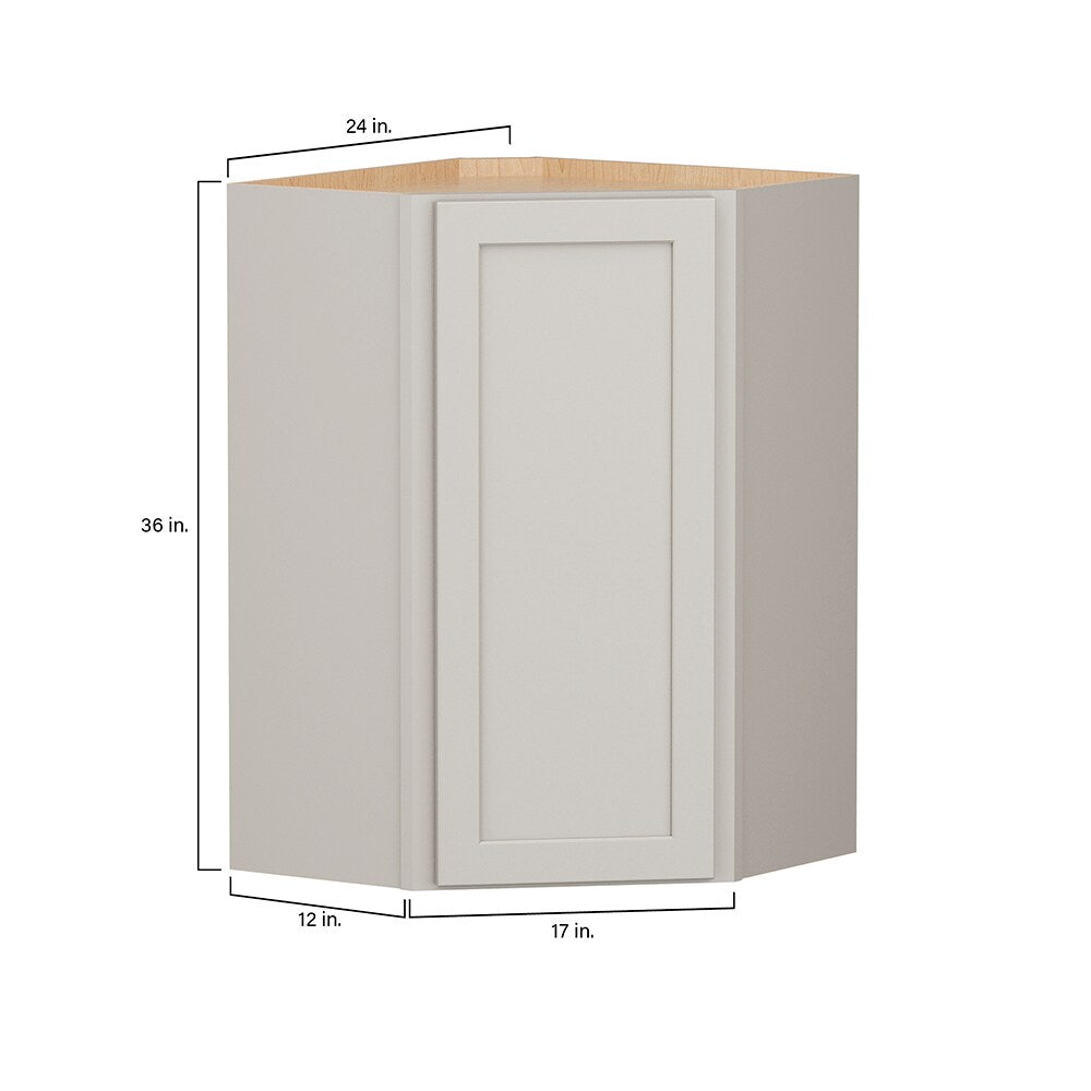 Shenandoah PRO Express Breckenridge 24-in W x 36.125-in H x 12-in D Stone Full Overlay Diagonal Corner Wall Fully Assembled Plywood Cabinet (Recessed Panel Shaker Style)