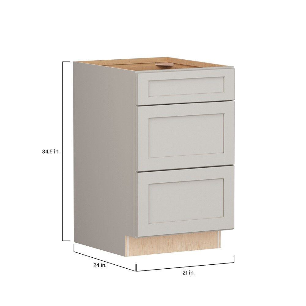 Shenandoah PRO Express Breckenridge 21-in W x 34.5-in H x 24-in D Stone Full Overlay 3-Drawer Base Fully Assembled Plywood Cabinet