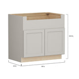 Shenandoah PRO Express Breckenridge 36-in W x 34.5-in H x 24-in D Stone Full Overlay Sink Base Fully Assembled Plywood Cabinet (Recessed Panel Shaker Style)