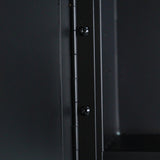 WELLFOR 24-in x 36-in Surface Mount Black Mirrored Oval Medicine Cabinet
