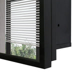 WELLFOR 16-in x 24-in Surface/Recessed Mount Black Mirrored Medicine Cabinet