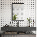WELLFOR 16-in x 24-in Surface/Recessed Mount Black Mirrored Medicine Cabinet