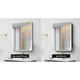 WELLFOR 24-in x 30-in Surface/Recessed Mount Silver Mirrored Medicine Cabinet