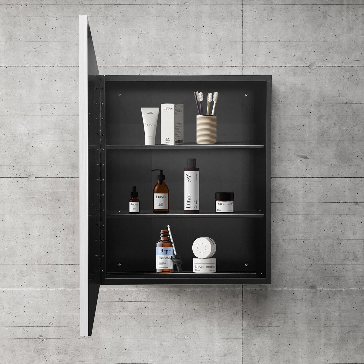 WELLFOR 20-in x 28-in Surface/Recessed Mount Silver Mirrored Medicine Cabinet
