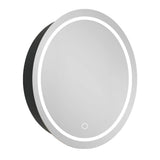 WELLFOR 26-in x 26-in Lighted LED Fog Free Surface Mount Silver Mirrored Round Medicine Cabinet