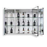 WELLFOR 36-in x 26-in Surface/Recessed Mount Aluminium Mirrored Soft Close Medicine Cabinet