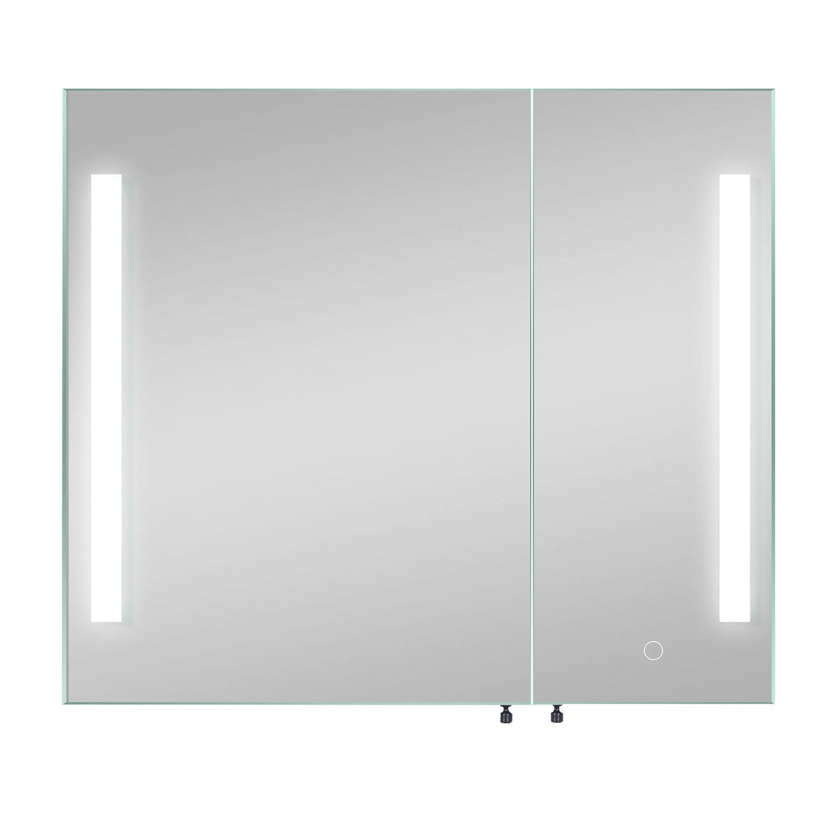 WELLFOR 30-in x 26-in Lighted LED Fog Free Surface Mount Black and Silver Mirrored Medicine Cabinet