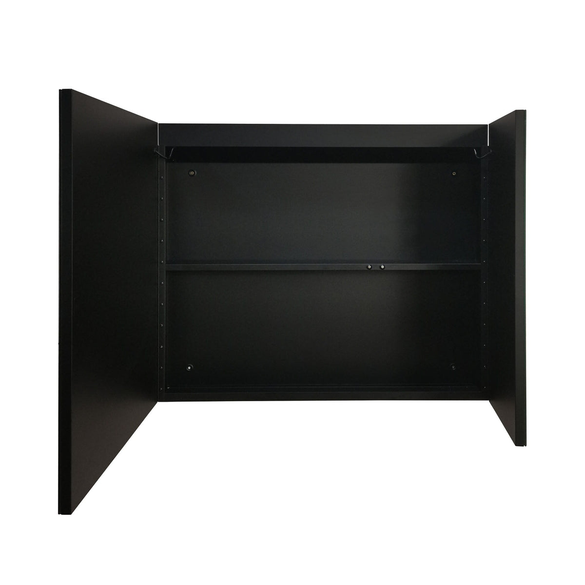 WELLFOR 30-in x 26-in Lighted LED Fog Free Surface Mount Black and Silver Mirrored Medicine Cabinet