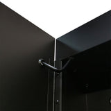 WELLFOR 30-in x 26-in Lighted LED Fog Free Surface Mount Black and Silver Mirrored Medicine Cabinet